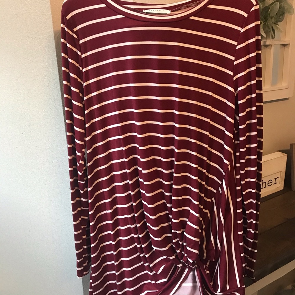 Striped long sleeve top